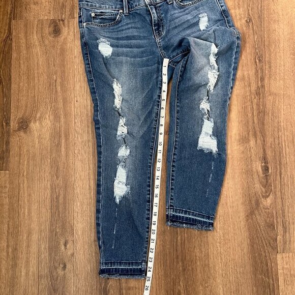 Level 99 Distressed Slim Raw Ankle Denim Jeans Sz 28 - Picture 10 of 13